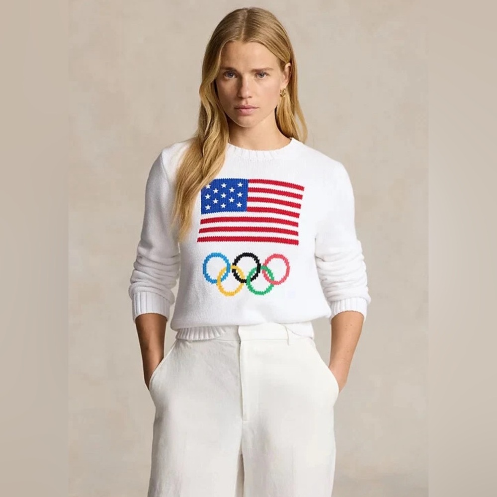 Polo Ralph Lauren Women's Team USA Crewneck Sweater White Size S